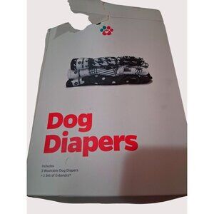 Pet Parents Washable Dog Diapers Large 3 Pack Luxe Patterns Adjustable Fit